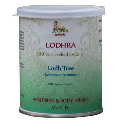Organic Lodhra Capsules (Symplocos racemosa) - 108 Vcaps (USDA Certified Organic) - Gopala Ayurveda