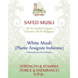 SAFED MUSLI Capsules (USDA Certified Organic) Ayurvedic Herb - 108 Vcaps of 500mg Each