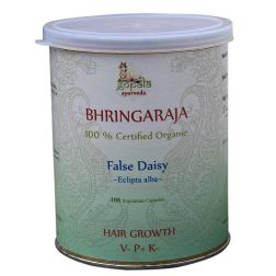 BHRINGRAJ Capsules (Certified Organic) - 108 Veg Caps | 500mg Organic Eclipta alba for Hair Nourishment & Liver Health | Non-GMO, Sustainably Sourced & Vegan
