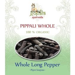 Pippali Whole Long Pepper (Piper longum) 250g - 100% Certified Organic Ayurvedic Herb