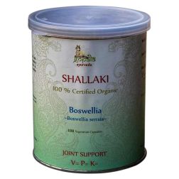 SHALLAKI Capsules (Certified Organic) - 108 Veg Caps, 500mg each | Ayurvedic Supplement Boswellia Serrata for Joint Pain Relief & Inflammation | High Potency Indian Frankincense, Non-GMO & Vegan Friendly