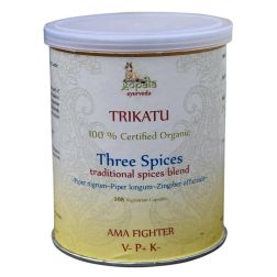 TRIKATU Churna Capsules (Certified Organic) – 108 Veg Caps, 500mg blend of Ginger, Black Pepper & Long Pepper | Supports Healthy Agni & Nutrient Assimilation | Non-GMO, Vegan, Sustainably Sourced